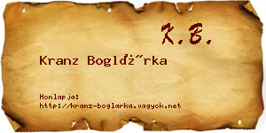 Kranz Boglárka névjegykártya
